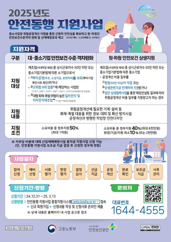 [서울=뉴시스] 안전보건공단의 2025년도 안전동행 지원사업 개요. 2024.12.31. (자료=안전보건공단 제공) *재판매 및 DB 금지
