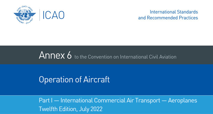 [무안=뉴시스] 국제민간항공기구(ICAO) 부속서(ANNEX) 6편 '항공기 운항'(Operation of Aircraft) 표지. (사진=뉴시스DB) photo@newsis.com *재판매 및 DB 금지