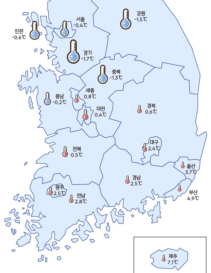 최근 30년간 겨울철 평균기온. (그래픽=전남연구원 제공) *재판매 및 DB 금지