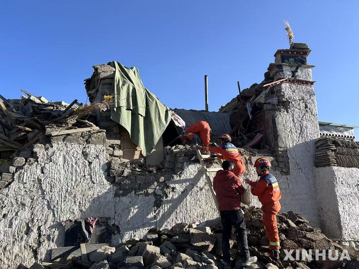 中 티베트 지진 규모 6.8…사망 53명, 부상 62명으로 늘어