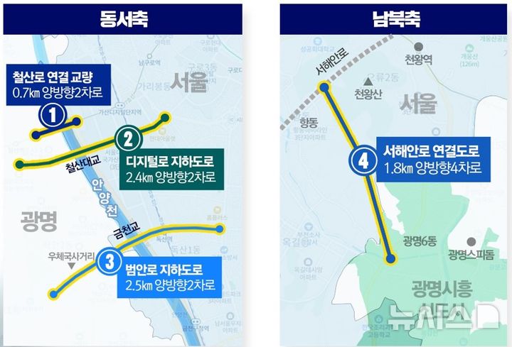 [광명=뉴시스]광명시흥 3기 신도시 서울 직결 도로 위치도.(사진=광명시 제공)2025.01.09.photo@newsis.com