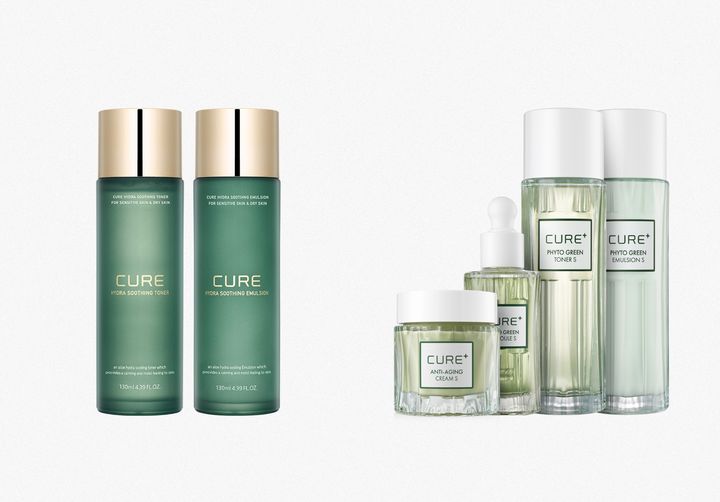 김정문알로에 하이드로 2종 세트(왼쪽)와 피토그린 4종 세트.(사진=김정문알로에 제공) *재판매 및 DB 금지