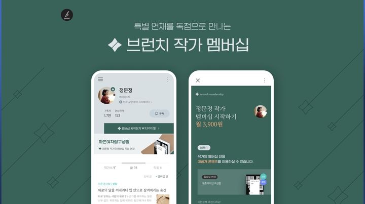 월 3900원에 좋아하는 카카오 브런치스토리 작가 작품 다 본다