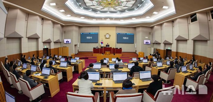 [부천=뉴시스] 정일형 기자 = 부천시의회 본회의장 전경.