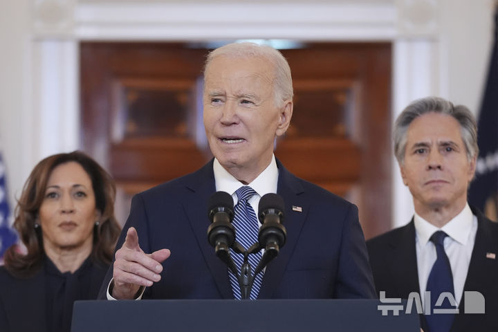 (Washington DC=AP/Newsis) U.S. President Joe Biden is announcing the conclusion of ceasefire negotiations between Israel and the Palestinian armed faction Hamas at the White House in Washington DC on the 15th (local time). 2025.01.16.