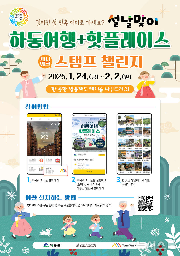 하동군 설 연휴 관광객 '모바일 스탬프 챌린지' 이벤트