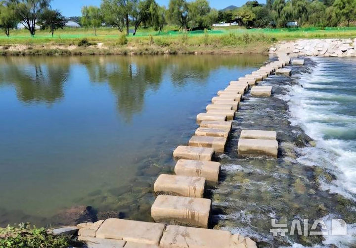 [성남=뉴시스] 생화학적 산소요구량(BOD)이 최근 2년간 평균 리터당 1.6㎎으로 측정된 성남 탄천 수내교 (사진=성남시 제공) 2024.01.20.photo@newsis.com