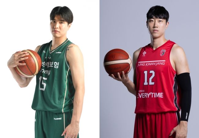 [서울=뉴시스] 프로농구 안양 정관장에 트레이드된 김종규(왼쪽), 원주 DB에 합류한 정효근. (사진=KBL 제공) *재판매 및 DB 금지