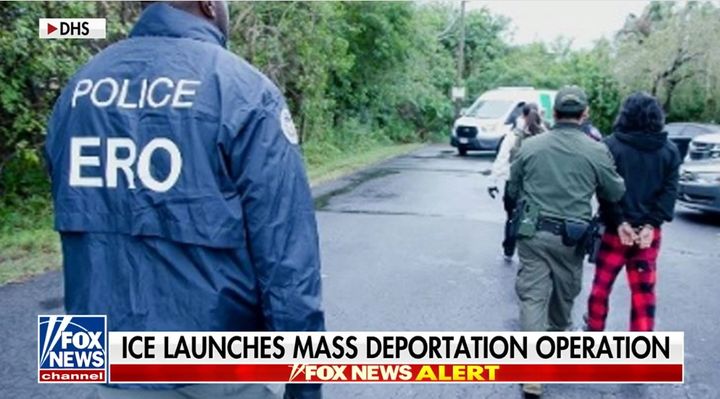 [뉴시스]도널드 트럼프 미국 행정부 출범 이후 이민세관집행국(ICE)이 범죄 이력이 있는 불법 이민자 460명 이상을 체포했다고 22일(현지시각) 폭스뉴스가 보도했다. 사진은 폭스뉴스 방송 화면. 2025.1.23 *재판매 및 DB 금지