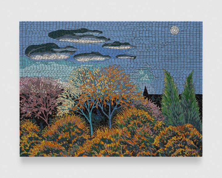 SCOTT KAHN Early Dawn, 2023 Signed and dated recto; signed verso Mosaic on MDF panel 39 3/8 x 53 1/8 inches 100 x 134.9 cm © Scott Kahn. Courtesy the artist and David Zwirner. Photo by Kerry McFate. *재판매 및 DB 금지