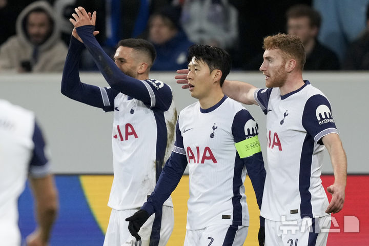 [진스하임=AP/뉴시스] 잉글랜드 프로축구 프리미어리그(EPL) 토트넘 홋스퍼의 손흥민. 2025. 1. 23.