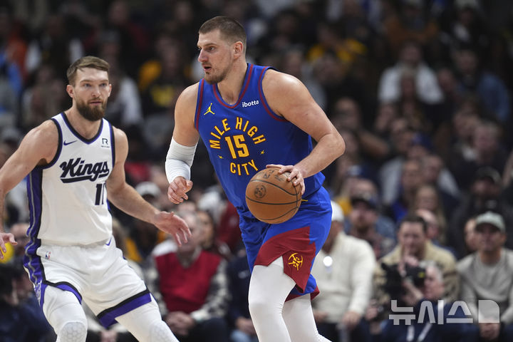 [덴버=AP/뉴시스] 미국프로농구(NBA) 덴버 너기츠의 니콜라 요키치. 2025. 1. 23.