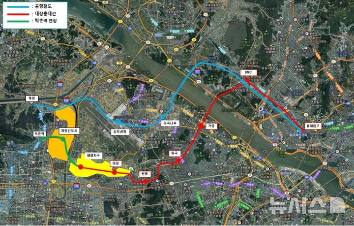 [인천=뉴시스] 대장홍대선 박촌역 연장 노선도. (사진=인천 계양구 제공) 2025.01.28. photo@newsis.com 