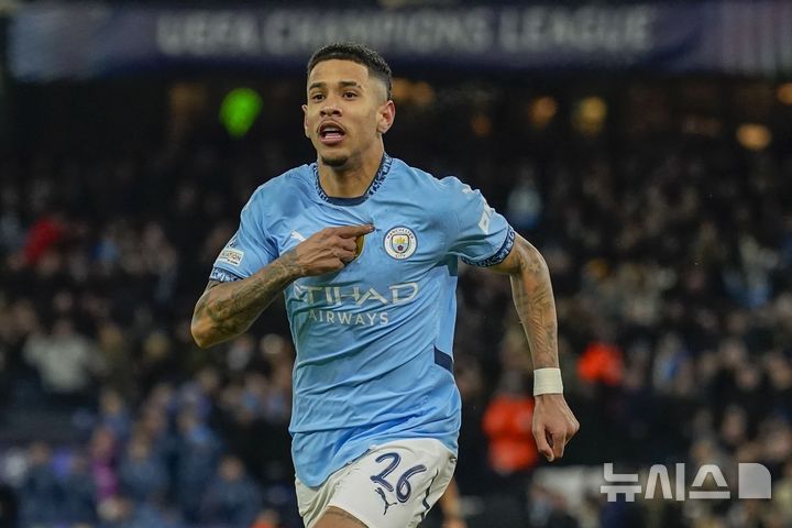 [맨체스터=AP/뉴시스]맨시티 브라질 출신 윙어 사비뉴. 2025.01.29.