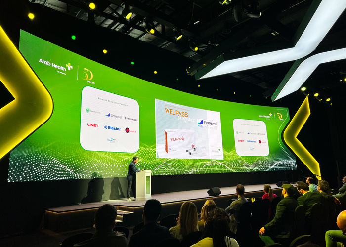 [부산=뉴시스] 아랍헬스 2025에서 진행된 제네웰 웰패스 쇼케이스. (사진=제네웰 제공) 2025.01.31. photo@newsis.com *재판매 및 DB 금지