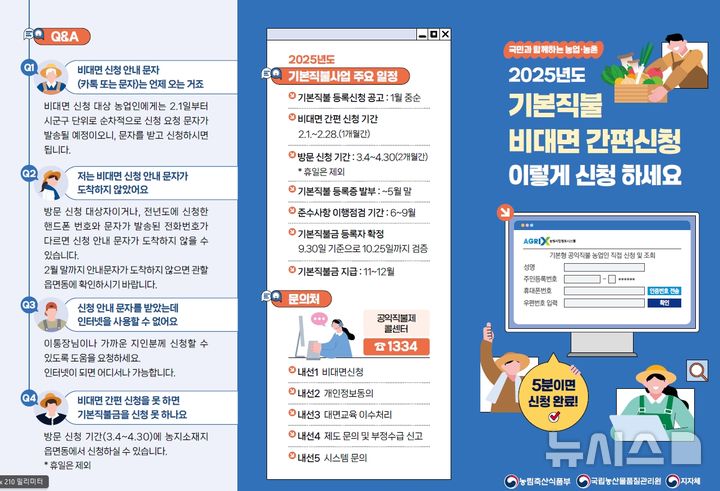 의왕시 "2025년 기본형 공익직불금 신청하세요"