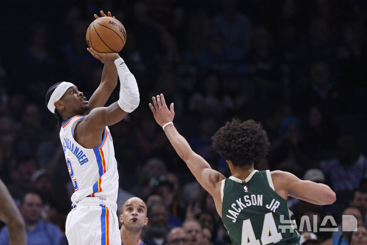 [오클라호마시티=AP/뉴시스] 미국프로농구(NBA) 오클라호마시티 선더의 셰이 길저스-알렉산더. 2025.02.03.