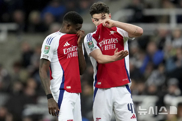 [뉴캐슬=AP/뉴시스] 잉글랜드 프로축구 프리미어리그(EPL) 아스널. 2025. 2. 5.