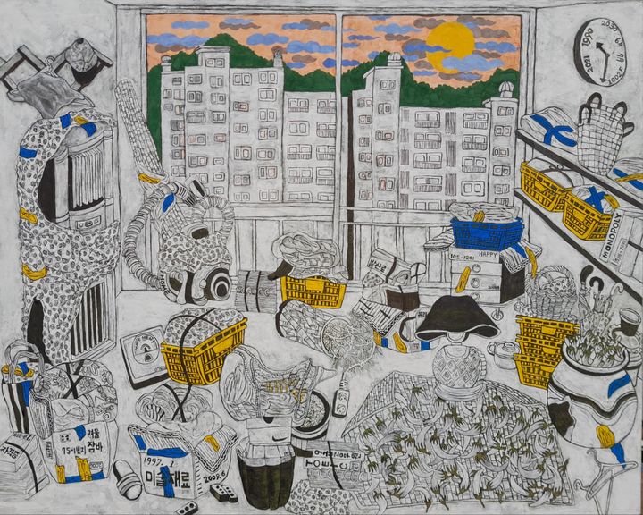 이다혜, 화이트 스팟1, 90x65cm, 장지에 채색, 2024 *재판매 및 DB 금지