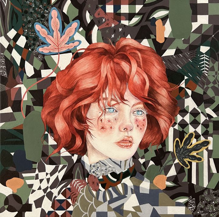 김재경, Bones I, 30×30cm, Acrylic, Gouache, Watercolor on Arches, 2025 *재판매 및 DB 금지