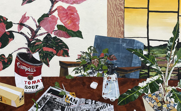 김우솔, One day at dusk, 72x116.8cm, Acrylic on hanji, 2023 *재판매 및 DB 금지