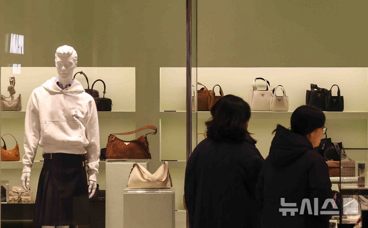 [서울=뉴시스] 김근수 기자 = 6일 서울 시내의 한 프라다 매장 모습. 2025.02.06. ks@newsis.com