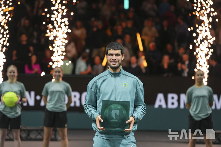 [로테르담=AP/뉴시스] 스페인 테니스 선수 카를로스 알카라스. 2025.02.09.