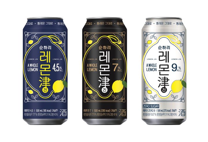 롯데칠성음료 '레몬진' 4.5도, 7도, 제로나인 제품.(사진=롯데칠성음료 제공) *재판매 및 DB 금지