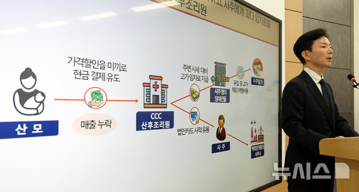 [세종=뉴시스] 강종민 기자 = 민주원 국세청 조사국장이 11일 세종시 정부세종2청사에서 2030 수요자에게 과도한 지출을 강요하면서도 각종 수법을 동원해 세금을 회피한 결혼·출산·유아교육 업체에 대한 세무조사를 실시한다고 밝히고 있다. 2025.02.11. ppkjm@newsis.com