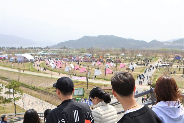 [양산=뉴시스] 지난해 물금 벚꽃축제 모습. (사진=양산시 제공) 2025.02.12. photo@newsis.com *재판매 및 DB 금지