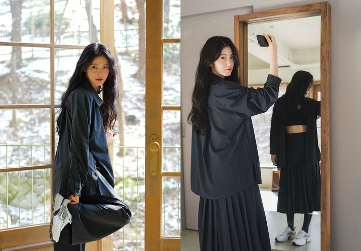 [서울=뉴시스] 배우 신예은이 평소의 청순한 이미지와는 사뭇 다른 걸크러시 매력을 뽐냈다. (사진=인스타그램) *재판매 및 DB 금지