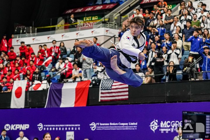 [용인=뉴시스] 지난해 홍콩세계선수권대회 자유품새 개인전에서 1위를 차지한 차예은. (사진=용인시 제공) 2025.02.13. photo@newsis.com