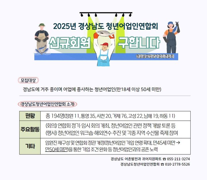 [경남소식]경남청년어업인연합회 신규 회원 모집 등