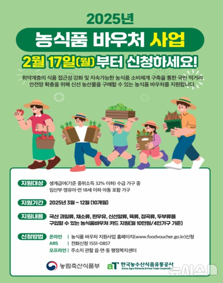 "최대 100만원" 인천 농식품바우처 확대…5900가구 지원