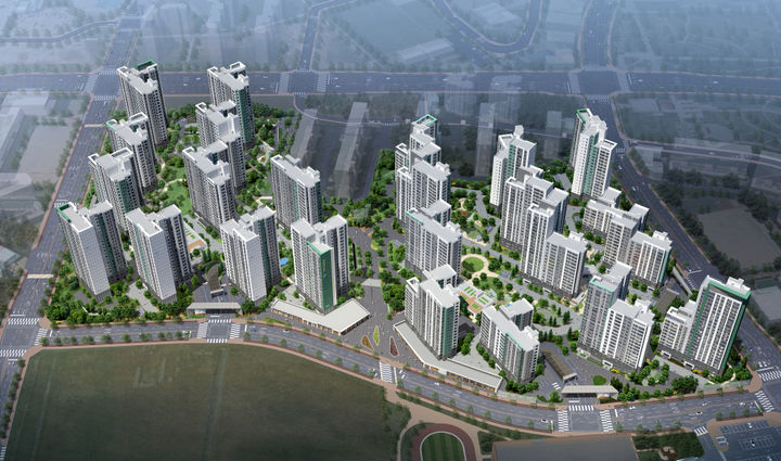 영통 푸르지오 트레센츠, 영통 푸르지오 파인베르 전체 조감도. (사진=대우건설 제공) *재판매 및 DB 금지