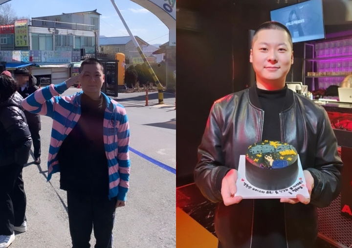 [서울=뉴시스] 가수 장문복(30)이 입대 현장 사진을 공개했다. (사진=인스타그램) *재판매 및 DB 금지