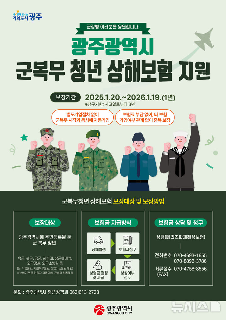 [광주=뉴시스] 광주시, 군복무 청년 상해보험 지원. (사진=광주시청 제공). photo@newsis.com *재판매 및 DB 금지