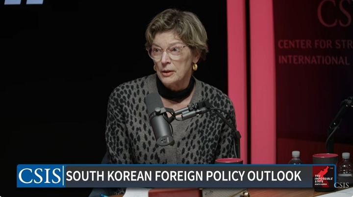 [워싱턴=뉴시스]캐슬린 스티븐슨 전 주한미국대사가 19일(현지 시간) 전략국제문제연구소(CSIS) 대담에서 발언하고 있다. (사진=CSIS 영상 캡쳐). 2025.02.20. *재판매 및 DB 금지