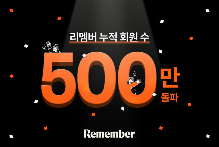 [서울=뉴시스] 리멤버, 누적 회원 수 500만명 돌파 (사진=리멤버앤컴퍼니 제공) 2025.02.22. photo@newsis.com *재판매 및 DB 금지