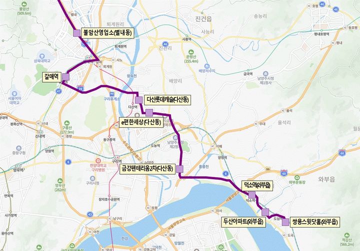 [남양주=뉴시스] 4800번 공항버스 노선도. (사진=남양주시 제공) 2025.02.21. photo@newsis.com *재판매 및 DB 금지