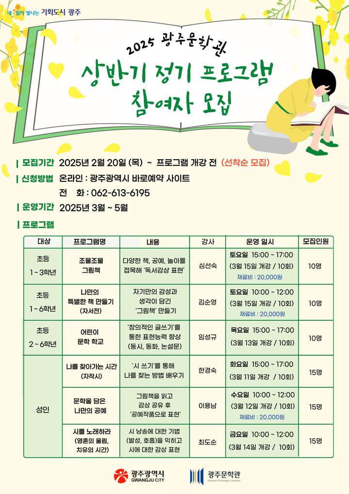 [광주=뉴시스] 광주문학관 시민 글쓰기 능력 키우기 프로그램 운영. (사진=광주문학관 제공). photo@newsis.com *재판매 및 DB 금지