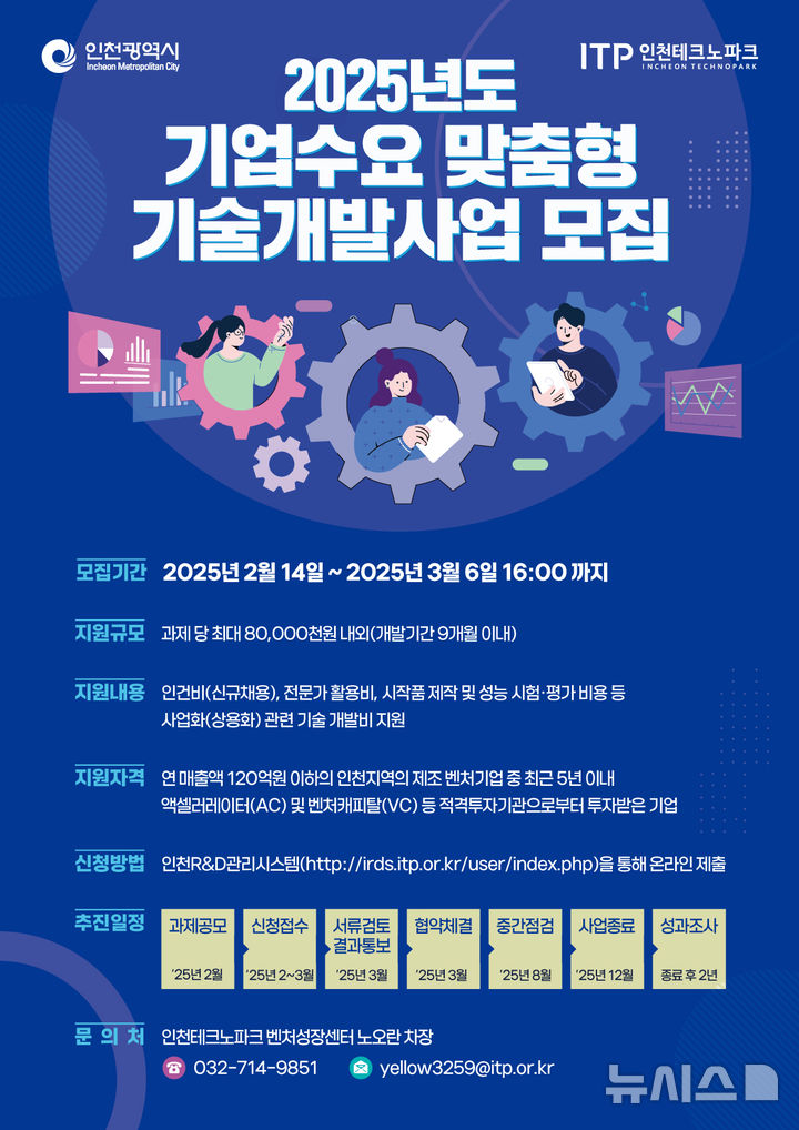 인천TP, 기업수요 맞춤형 기술개발사업 참여기업 모집