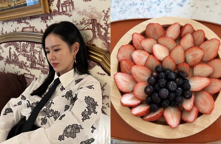 [서울=뉴시스] 배우 손예진(왼쪽)이 주말 일상을 공개했다. (사진=손예진 인스타그램 캡처) 2025.02.23. photo@newsis.com *재판매 및 DB 금지