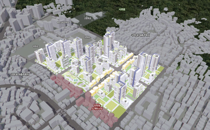 [서울=뉴시스] 방학동 618 일대 조감도(정비 후). 2025.02.25. (자료=도봉구 제공) *재판매 및 DB 금지