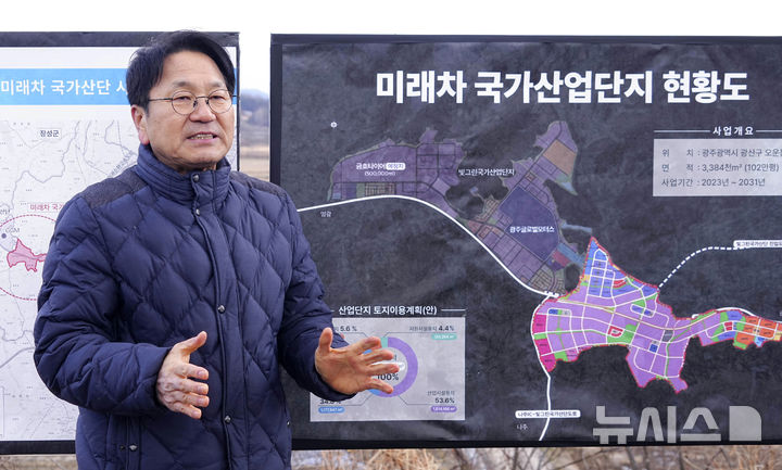 [광주=뉴시스] 광주 미래차국가산단 방문한 강기정 광주시장. (사진=광주시청 제공). photo@newsis.com *재판매 및 DB 금지