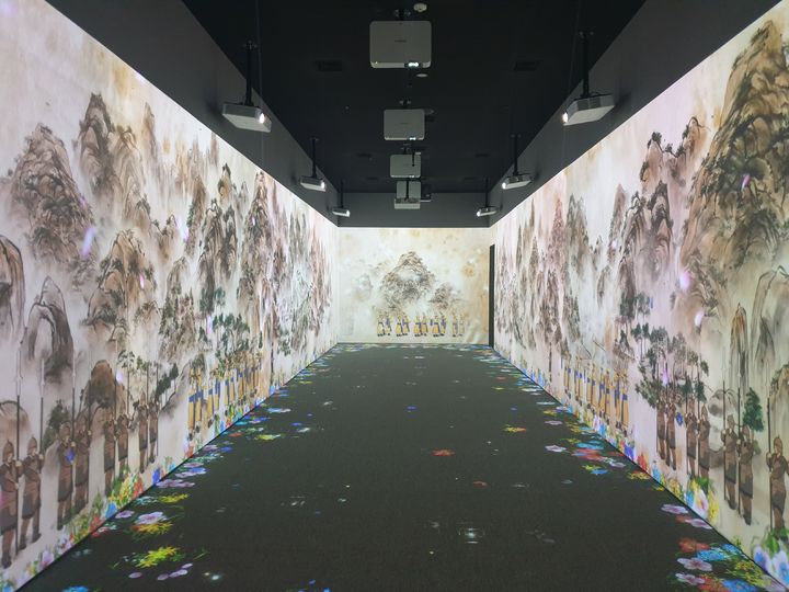 [합천=뉴시스] 합천군청 (대장경테마파크)기록문화관 인터렉티브_미디어아트(이운행렬) *재판매 및 DB 금지 *재판매 및 DB 금지