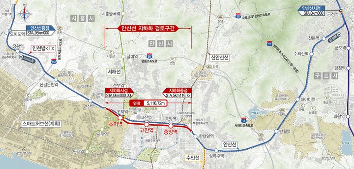 경기도, '철도지하화 통합개발 선도사업' 안산선 선정
