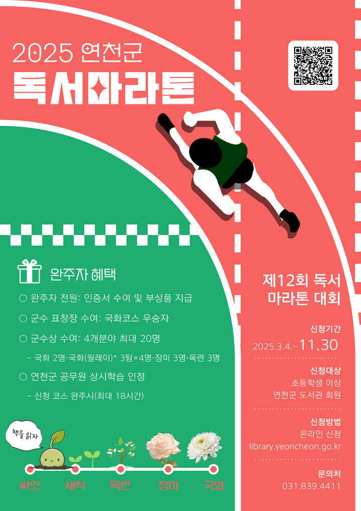 "독서문화 확산" 연천군, '제12회 독서마라톤대회' 운영