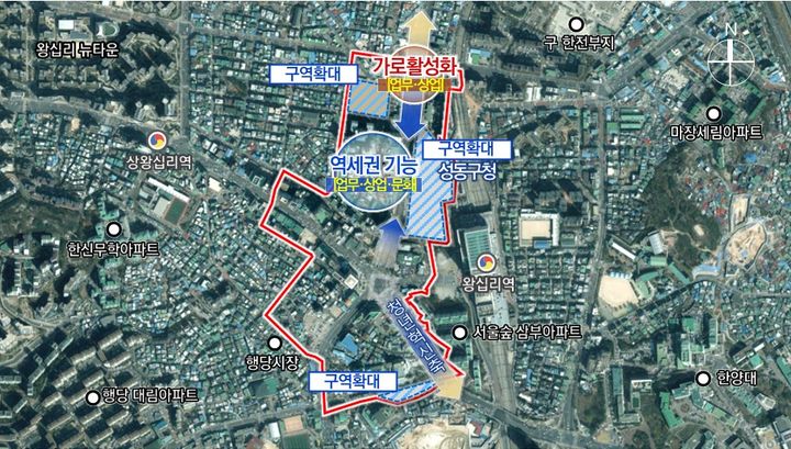 [서울=뉴시스] 왕십리 지구단위계획 위치도. 2025.02.27 (사진 제공=성동구청) photo@newsis.com *재판매 및 DB 금지