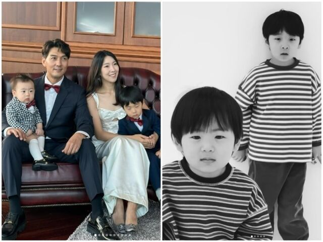 [서울=뉴시스] 2013년 찍은 이필모·서수연 가족사진(왼쪽), 두 아들 (사진=인스타그램 캡처) 2025.02.28. photo@newsis.com *재판매 및 DB 금지